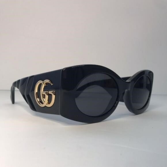 New- ? Original  Gucci GG0810S 001 Oval Quilted Thick Rim sunglasse main image 14